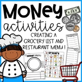 Money Activities {Creating a Grocery List and Menu}