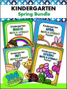 Preview of Spring Math And Literacy Learn at Home Bundle - Distance Learning (K)