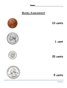 Money Assessment by Kindcraze | TPT