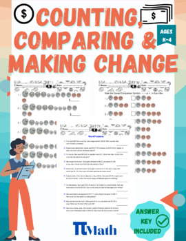 Preview of Money Assessments: Counting, Comparing and Making Change + BONUS