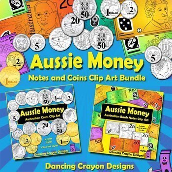 Preview of Australian Money Clip Art | Coins and Banknotes Currency BUNDLE