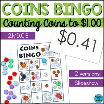 Preview of Counting coins up to $1.00 | Money BINGO Games | Special Education Math