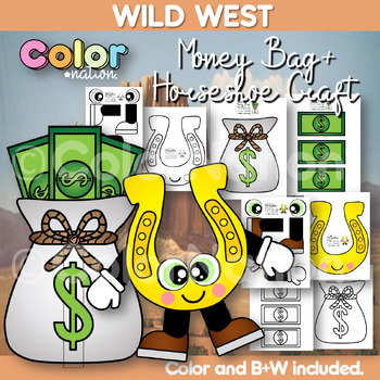 Preview of Money Bag + Horseshoe Craft | Wild West Activities | Western Craft |  Patrick's