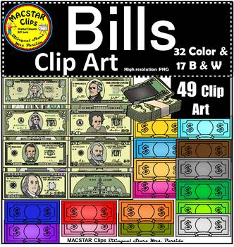 Preview of Money Bills Clip Art  Bundle (U. S. currency)