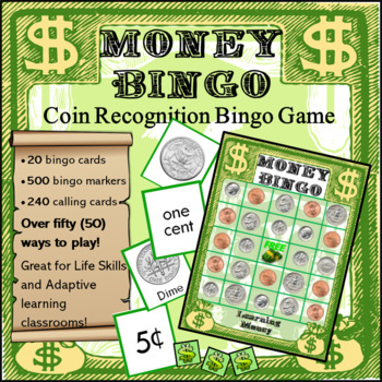 Preview of Money Bingo: Coin Recognition-Identification Game / Adapted / Life Skills / SPED
