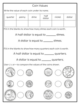 Money Worksheets by The Productive Teacher | Teachers Pay Teachers