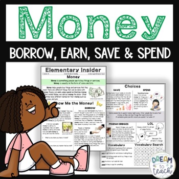 Preview of Money: Borrow, Earn, Save & Spend - Reading & Social Studies