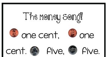 Money Bulletin Board, Penny, Nickel, Dime, Quarter, Poem, Song, & Cards