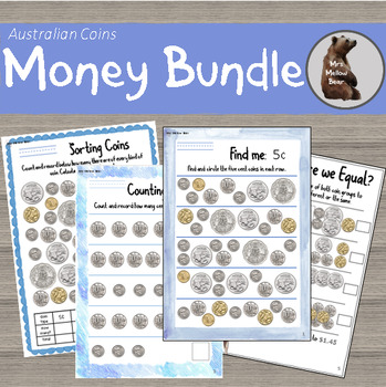 Preview of Money Bundle: Australian Coins - Knowing, Matching & Counting Worksheets