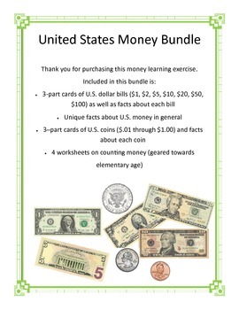 Preview of Money Bundle - Montessori 3-Part Cards for Coins and Bills
