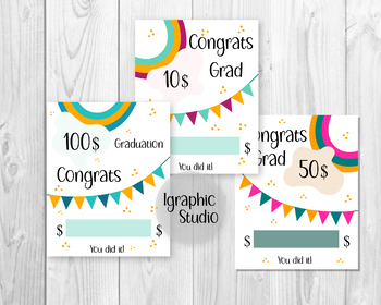 Preview of Money Card, Printable Graduation Card, Gift for Graduate