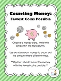 Counting Money Center:  Equivalent Amounts-Fewest Coins Possible