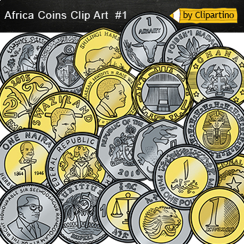 Preview of Coins Clipart Commercial use- African coins