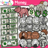 Money Clipart Images: Dollar Bill, Coins, & Piggy Bank Cli