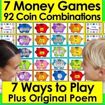 Preview of Adding Money Games Counting Coins Games + Poem – 7 WAYS TO PLAY -