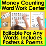 Adding Money Counting Coins Identifying Money Editable Word Work Worksheets