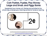 Money Coin Posters, Puzzles, Play Money Large and Small, 