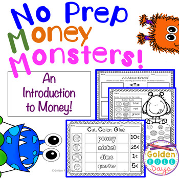 Preview of Money & Coins NO PREP Printables For Grades K, 1 & 2!