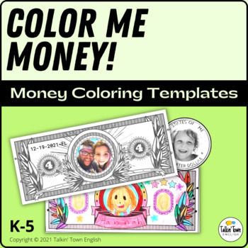 Preview of Money Coloring Pages and Editable Canva Template | STEAM