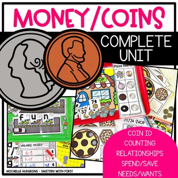 Preview of Money Counting Identifying Coins Centers Activities Kindergarten 1st Grade 2nd