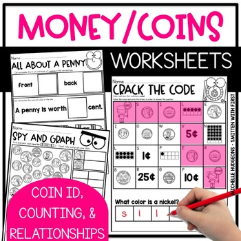 Preview of Money Counting Coins Identifying Coins Worksheets Printables No Prep