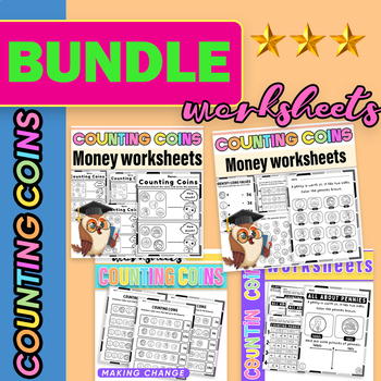 Preview of Money Counting Coins Worksheets | Identifying & Counting Coins |Coins Bundle