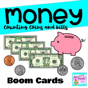 Preview of Money Counting Coins and Bills BOOM CARDS