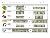 Money-Counting Groups of $5 and $1 Bills to Make Purchase