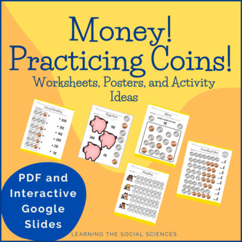 Preview of Money - Counting & Identifying Coins Worksheets & Activities: Print & Digital
