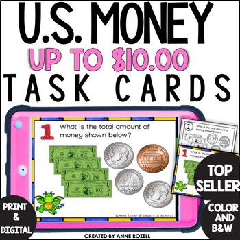 Preview of Counting Money Task Cards U.S. up to $10.00  | TPT Featured