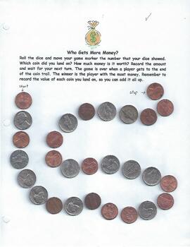 Preview of Money Counting Nickels and Pennies Game