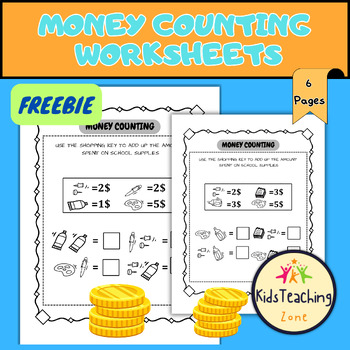 Preview of Money Counting Worksheets & Addition Math Practice Activities
