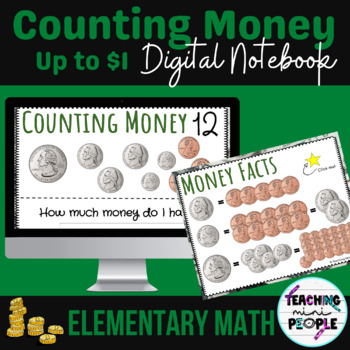 Preview of Money Counting up to $1 Notebook