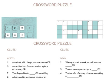 Money Crossword Puzzle and Lesson Plan (US) by Lily Bass Teaching Resources