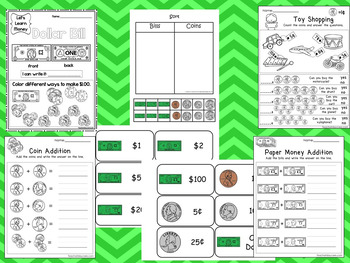 Preview of Money Curriculum Download. Preschool-1st Grade Activities, Flashcards, and  Work