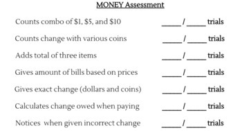 Preview of Money! Differentiated Activity