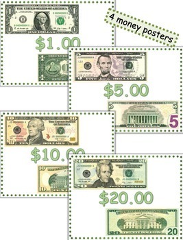 Money Math (Dollar Bills) Identification and Value Worksheets | TpT