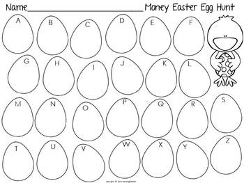 Money Easter Egg Hunt Freebie! by CampingTeacher | TpT