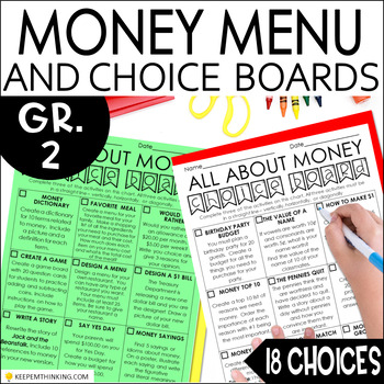 Preview of Money Enrichment Activities | Math Menu | Choice Board | Tic-Tac-Toe