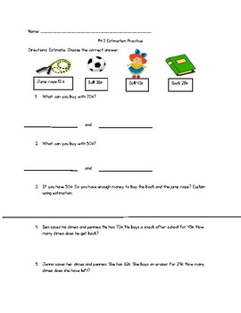 Money Estimation Worksheet by Ms Goldblatts Class | TpT