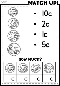 European money worksheets