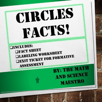 Preview of Circles Facts! Parts of a Circle Notes + More!