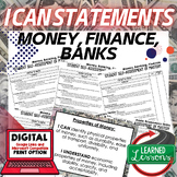 Money, Finance, Banking I Can Statements & Posters Self-As