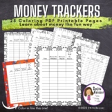 Money, Finance Trackers Coloring Printable Pages, Budget, Savings