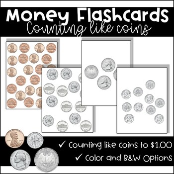 Preview of Money Flashcards: Counting Like Coins to $1.00