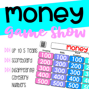 Preview of Money Game Show Math Slides 