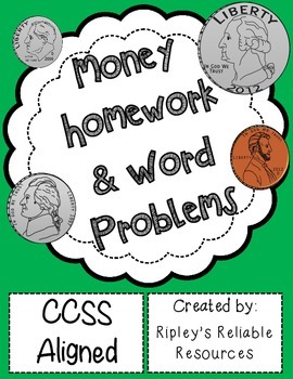 Preview of Money Homework & Word Problems