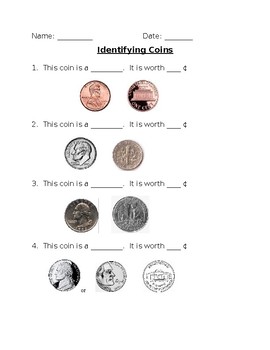 Money - Identifying Coins by Julie Feldman | TPT