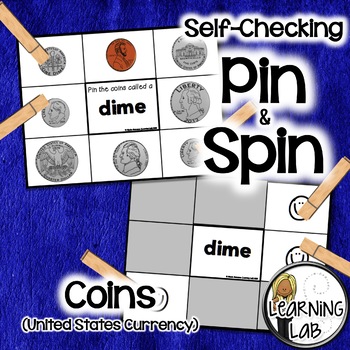 Preview of Money (Identifying Coins) - Self-Checking Math Centers
