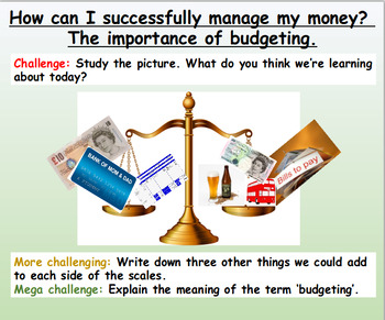 Preview of Money: Income and Outgoings - Presentation and Worksheets